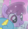 Size: 100x104 | Tagged: safe, screencap, berry punch, berryshine, lemon hearts, crystal pony, pony, flight to the finish, g4, background pony, female, mare, picture for breezies, solo