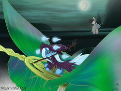 Size: 2048x1536 | Tagged: safe, artist:blackdeathhatter, trixie, pony, unicorn, g4, crossover, dark souls, female, fight, mare, moonlight butterfly, witch beatrice