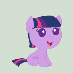 Size: 350x350 | Tagged: artist needed, safe, twilight sparkle, earth pony, pony, g4, baby, baby pony, babylight sparkle, earth pony twilight, happy, race swap, simple background