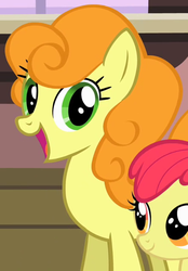 Size: 439x631 | Tagged: safe, screencap, apple bloom, carrot top, golden harvest, g4, the last roundup