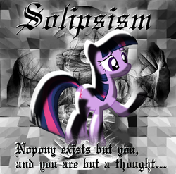 Size: 490x484 | Tagged: safe, artist:warriorsparrow, twilight sparkle, pony, g4, female, mind blown, philosophy, solipsism, solo