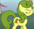 Size: 764x651 | Tagged: safe, screencap, carrot top, golden harvest, earth pony, pony, boast busters, g4, my little pony: friendship is magic, background pony, carrot top is not amused, cropped, eyes closed, female, green hair, green mane, mare, solo, unamused