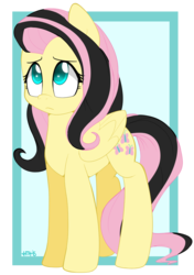 Size: 684x970 | Tagged: safe, artist:higglytownhero, fluttershy, pegasus, pony, g4, cutie mark, emoshy, female, looking up, solo, wings