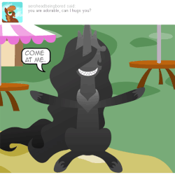 Size: 540x540 | Tagged: safe, artist:aha-mccoy, oc, oc only, oc:anonlestia, nopony-ask-mclovin, animated, ask, open arms, solo, speech bubble, tentacles, tumblr