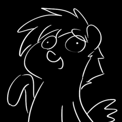 Size: 500x500 | Tagged: safe, scootaloo, pegasus, pony, scootalootheadventurer, g4, black background, bust, lineart, portrait, simple background, spread wings, wings