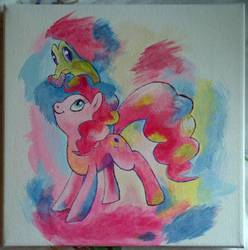 Size: 2292x2309 | Tagged: safe, artist:painbow-dash, gummy, pinkie pie, g4, high res, traditional art