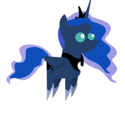 Size: 1600x1456 | Tagged: safe, artist:longct18, princess luna, g4, chibi, female, pointy ponies, simple background, solo