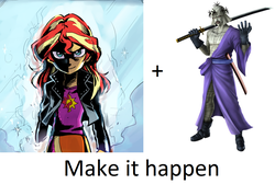 Size: 1076x724 | Tagged: safe, sunset shimmer, equestria girls, g4, exploitable meme, make it happen, meme, mirror, rurouni kenshin, shishio makoto