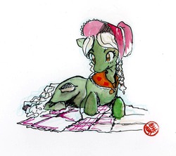 Size: 1280x1136 | Tagged: safe, artist:ceckraft, granny smith, g4, female, solo, traditional art, young granny smith