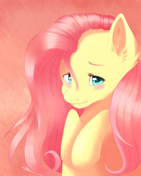 Size: 1600x2000 | Tagged: safe, artist:emcrasher, fluttershy, pegasus, pony, g4, blushing, cute, ear fluff, female, looking at you, shy, shyabetes, solo