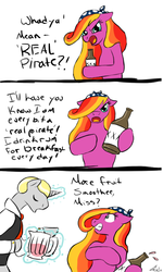 Size: 614x1023 | Tagged: safe, artist:kudalyn, feathermay, oc, g4, ask, bottle, comic, magic, pirate, questionthekudas, tumblr