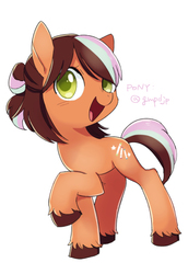 Size: 310x450 | Tagged: safe, artist:nora1211, oc, oc only, earth pony, pony, female, mare, open mouth, solo, unshorn fetlocks