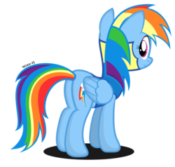 Size: 915x872 | Tagged: safe, artist:noah-x3, rainbow dash, g4, backwards cutie mark, butt, female, plot, show accurate, simple background, solo, transparent background, vector, wonderbolt trainee uniform