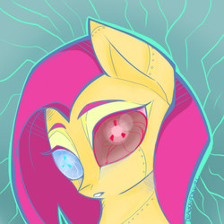 Size: 600x600 | Tagged: safe, artist:dragonfoxgirl, pony, robot, robot pony, solo