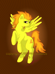 Size: 600x812 | Tagged: safe, artist:littlewolfstudios, spitfire, pegasus, pony, bronycon, g4, female, print, solo, wonderbolts