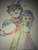 Size: 1024x1364 | Tagged: safe, artist:pigzfairy, discord, princess celestia, human, g4, :t, chibi, female, humanized, male, ship:dislestia, shipping, straight, traditional art