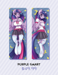 Size: 510x660 | Tagged: safe, artist:atryl, twilight sparkle, anthro, unguligrade anthro, g4, advertisement, body pillow, body pillow design, breasts, busty twilight sparkle, clothes, female, solo, stockings, twilight sparkle (alicorn)
