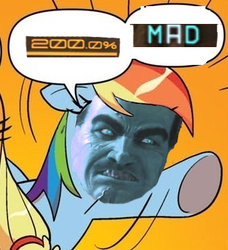 Size: 334x366 | Tagged: safe, artist:anusvulture, rainbow dash, g4, 200% mad, exploitable meme, meme, metal gear, metal gear rising, nanomachines, rules of nature, senator armstrong, two words meme