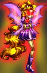 Size: 1168x1776 | Tagged: safe, artist:coilet, adagio dazzle, equestria girls, g4, angry, fin wings, ponied up, rage, red eyes, transformation