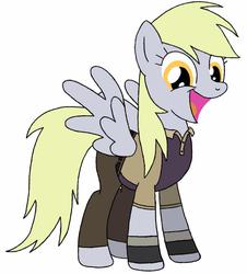 Size: 849x941 | Tagged: safe, artist:blondenobody, derpy hooves, pegasus, pony, g4, clothes, coach (l4d2), crossover, female, left 4 dead, left 4 dead 2, mare