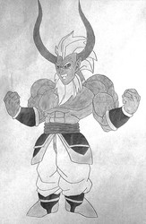 Size: 720x1104 | Tagged: safe, artist:immadiscord123, lord tirek, human, g4, akira toriyama, dragon ball, dragon ball z, humanized, male, monochrome, solo, style emulation, traditional art, xk-class end-of-the-world scenario