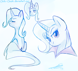 Size: 486x439 | Tagged: safe, artist:chokico, trixie, pony, unicorn, g4, female, mare, monochrome, partial color, sketch, solo