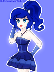 Size: 1536x2048 | Tagged: safe, artist:fluffydus, princess luna, human, g4, clothes, dress, female, humanized, solo