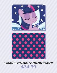 Size: 1236x1600 | Tagged: safe, artist:1trick, artist:lunarshinestore, twilight sparkle, alicorn, pony, g4, advertisement, female, mare, pillow, sleeping, solo, twilight sparkle (alicorn)