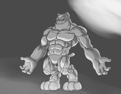 Size: 2700x2100 | Tagged: safe, artist:lemon, diamond dog, boss, high res, muscles