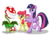 Size: 5700x4500 | Tagged: safe, artist:template93, apple bloom, twilight sparkle, alicorn, pony, g4, absurd resolution, contest, crossover, female, fire flower, frown, grin, gritted teeth, imminent vore, mare, open mouth, piranha plant, power-up, raised leg, smiling, super mario, super mushroom, this will end in pain, twilight sparkle (alicorn), welovefine