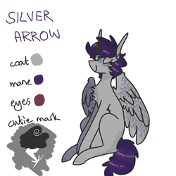 Size: 750x750 | Tagged: safe, artist:limitedcolour, oc, oc only, oc:silver arrow, pegasus, pony, reference sheet, solo