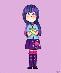 Size: 1376x1650 | Tagged: safe, artist:mika-chan404, twilight sparkle, human, g4, clothes, equestria girls outfit, female, humanized, solo