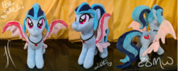 Size: 1024x408 | Tagged: safe, artist:zombies8mywaffle, sonata dusk, pony, g4, irl, photo, plushie, ponified, solo