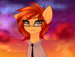 Size: 1280x960 | Tagged: safe, artist:sugarberry, pony, browser ponies, clothes, firefox, glasses, ponified, shirt, solo