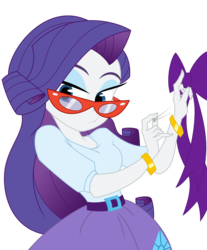 Size: 4250x5140 | Tagged: safe, artist:tyler611, rarity, equestria girls, g4, my little pony equestria girls: rainbow rocks, absurd resolution, bow, clothes, dress, female, glasses, simple background, skirt, solo, transparent background