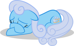 Size: 8192x5154 | Tagged: safe, artist:volodragon, linky, shoeshine, earth pony, pony, g4, absurd resolution, eyes closed, female, floppy ears, prone, sad, simple background, solo, transparent background, vector