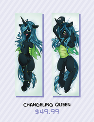 Size: 510x660 | Tagged: safe, artist:yukandasama, queen chrysalis, changeling, changeling queen, g4, adorasexy, advertisement, body pillow, body pillow design, cute, cutealis, female, mare, sexy, solo, stupid sexy chrysalis