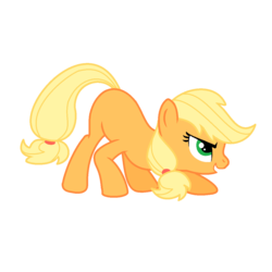 Size: 1200x1200 | Tagged: safe, artist:peternators, applejack, earth pony, pony, g4, base used, blank flank, female, hatless, mare, missing accessory, ms paint, simple background, solo, transparent background, wip, wrong eye shape