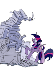 Size: 600x800 | Tagged: safe, artist:underpable, twilight sparkle, alicorn, pony, g4, book, female, ink, mare, solo, twilight sparkle (alicorn)