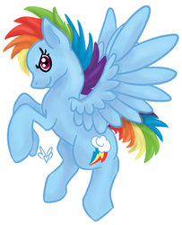 Size: 761x939 | Tagged: dead source, safe, artist:shamrock, rainbow dash, g4, female, rearing, simple background, solo, white background