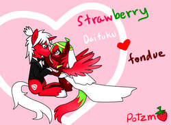 Size: 3000x2200 | Tagged: safe, artist:potzm, oc, oc only, oc:strawberry daifuku, oc:strawberry fondue, blushing, high res, wedding