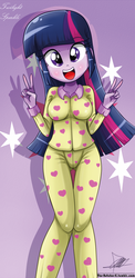 Size: 645x1321 | Tagged: safe, artist:the-butch-x, twilight sparkle, human, equestria girls, g4, beautiful, beautiful x, clothes, cute, female, open mouth, pajamas, peace sign, solo, twiabetes, twilight sparkle (alicorn)