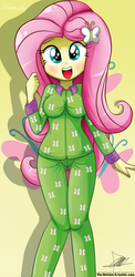 Size: 645x1321 | Tagged: safe, artist:the-butch-x, fluttershy, human, equestria girls, g4, beautiful, beautiful x, blushing, clothes, cute, female, open mouth, pajamas, shyabetes, solo