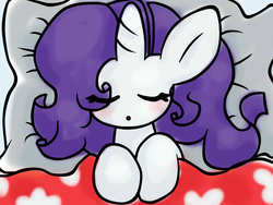 Size: 1024x768 | Tagged: safe, artist:librebutterfly, rarity, g4, female, pillow, sleeping, solo