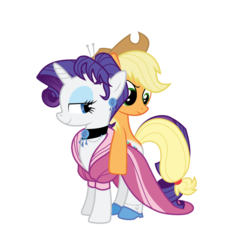 Size: 1500x1500 | Tagged: safe, artist:masem, applejack, rarity, g4, clothes, conjoined, dress, ear piercing, earring, fusion, jewelry, necklace, piercing, shoes, simple background, transparent background, we have become one