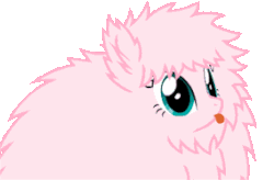 Size: 284x186 | Tagged: safe, artist:mixermike622, oc, oc only, oc:fluffle puff, g4, :p, animated, fluffle shuffle, simple background, solo, tongue out, transparent background