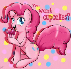 Size: 1400x1354 | Tagged: safe, artist:riouku, pinkie pie, earth pony, pony, g4, cupcake, female, mare, solo