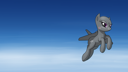 Size: 4096x2304 | Tagged: safe, artist:jh, oc, oc only, original species, plane pony, pony, f-117 nighthawk, looking at you, plane, sky, solo