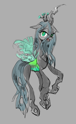 Size: 580x940 | Tagged: safe, artist:wan, queen chrysalis, changeling, changeling queen, g4, crown, female, jewelry, regalia, solo