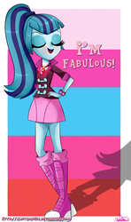 Size: 1300x2200 | Tagged: safe, artist:vixelzf, sonata dusk, equestria girls, g4, my little pony equestria girls: rainbow rocks, eyes closed, fabulous, female, solo